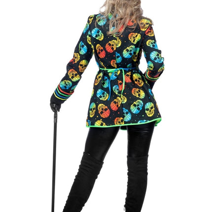 Gekleurde Jas Dames Doodshoofd van Wilbers & Wilbers koop je bij Partywinkel