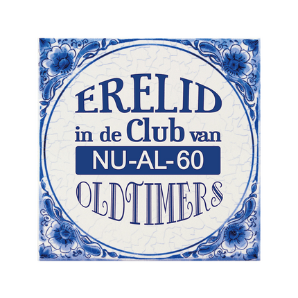 Delfts Blauw Tegel 60 Jaar 14,5cm van Paper Dreams koop je bij Partywinkel