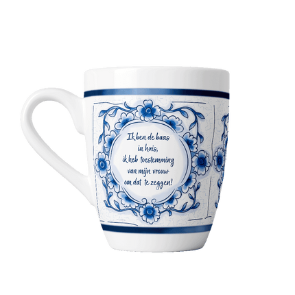 Delfts blauwe mok - Baas in huis van Paper Dreams koop je bij Partywinkel