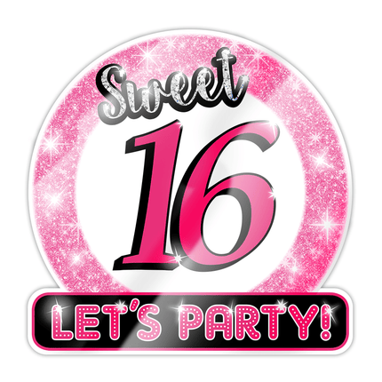 Deurbord 16 Jaar Sweet 16 Lets Party! 50cm van Paper Dreams koop je bij Partywinkel