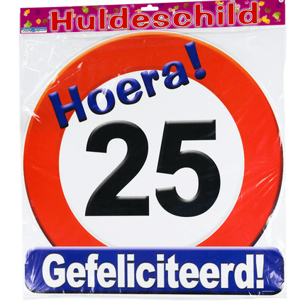 Deurbord 25 Jaar Verkeersbord 50cm van Paper Dreams koop je bij Partywinkel
