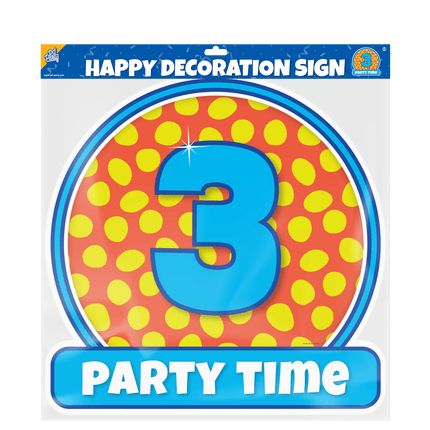 Deurbord 3 Jaar Gekleurd 50cm van Paper Dreams koop je bij Partywinkel