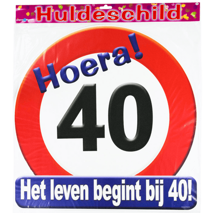 Deurbord 40 Jaar Verkeersbord 50cm van Paper Dreams koop je bij Partywinkel