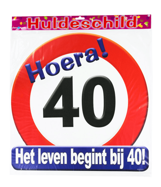 Deurbord 40 Jaar Verkeersbord 50cm van Paper Dreams koop je bij Partywinkel