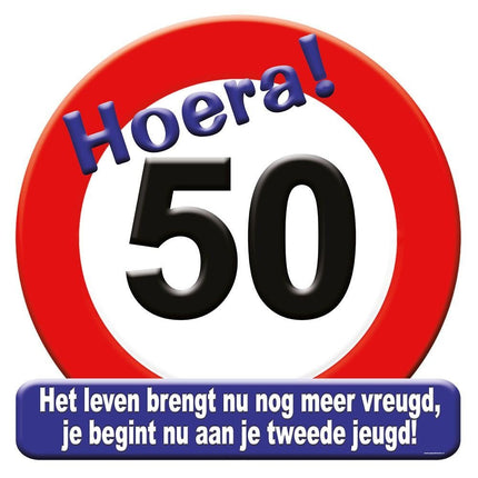 Deurbord 50 Jaar Verkeersbord 50cm van Paper Dreams koop je bij Partywinkel
