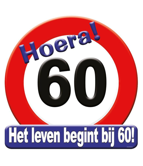 Deurbord 60 Jaar Verkeersbord 50cm van Paper Dreams koop je bij Partywinkel