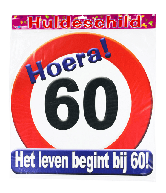 Deurbord 60 Jaar Verkeersbord 50cm van Paper Dreams koop je bij Partywinkel