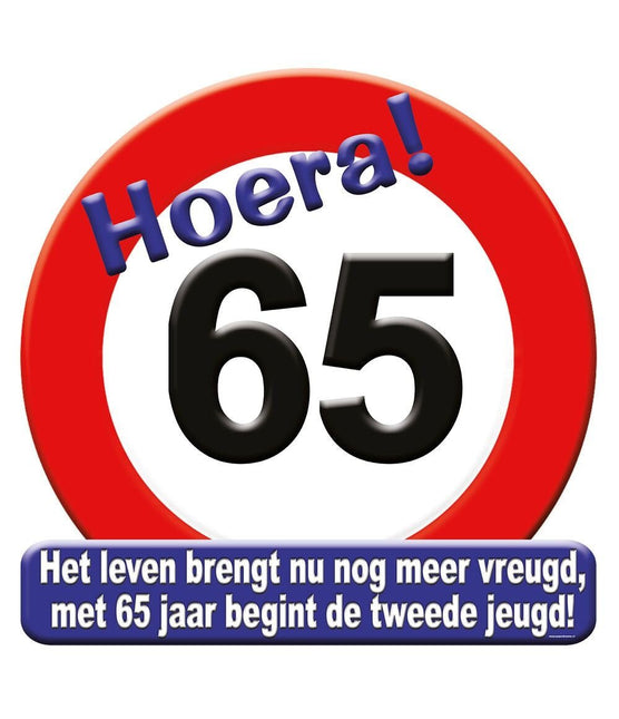 Deurbord 65 Jaar Verkeersbord 50cm van Paper Dreams koop je bij Partywinkel