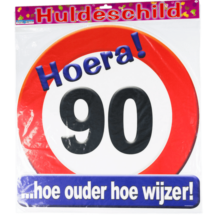 Deurbord 90 Jaar Verkeersbord 50cm van Paper Dreams koop je bij Partywinkel