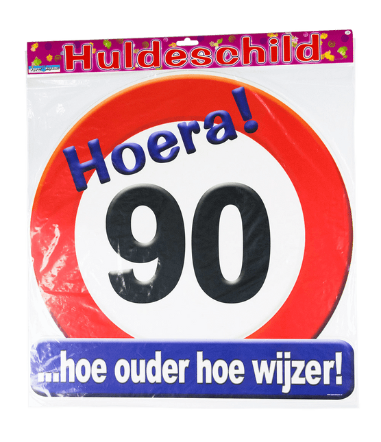 Deurbord 90 Jaar Verkeersbord 50cm van Paper Dreams koop je bij Partywinkel