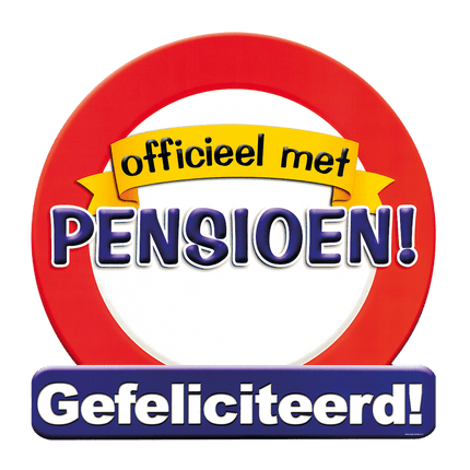 Deurbord Officieel met Pensioen 50cm van Paper Dreams koop je bij Partywinkel