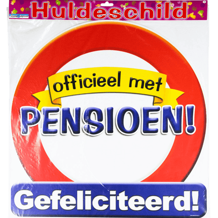 Deurbord Officieel met Pensioen 50cm van Paper Dreams koop je bij Partywinkel