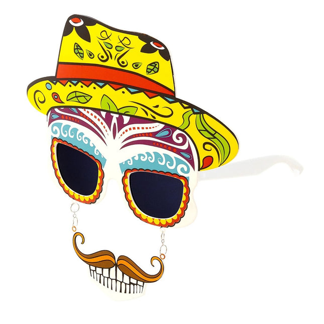 Dia De Los Muertos Bril Gekleurd van Widmann koop je bij Partywinkel