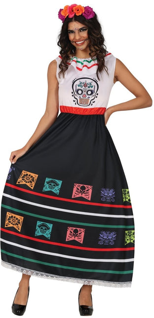Dia De Los Muertos Jurk Dames Doodshoofd van Fiestas Guirca koop je bij Partywinkel