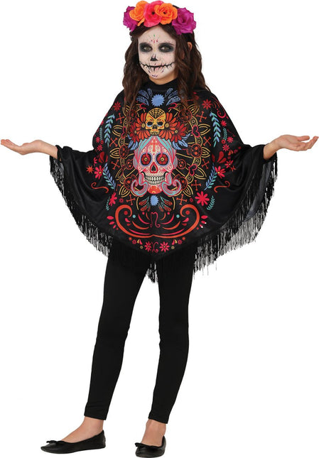 Dia De Los Muertos Poncho Meisje van Fiestas Guirca koop je bij Partywinkel