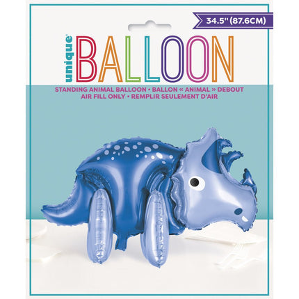 Dino Ballon Blauw XL 87cm van Unique koop je bij Partywinkel