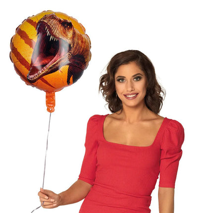 Dino Helium Ballon Oranje Leeg 45cm van Boland koop je bij Partywinkel