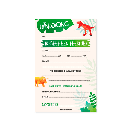 Dino Uitnodigingen 6st van Paper Dreams koop je bij Partywinkel