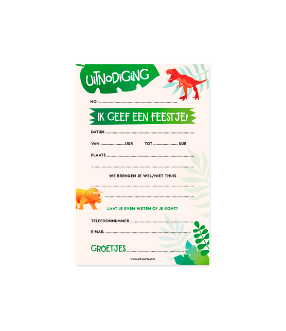Dino Uitnodigingen 6st van Paper Dreams koop je bij Partywinkel