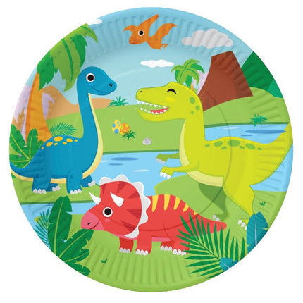 Dinosaurus Borden Dino Wereld 23cm 8st van WeFiesta koop je bij Partywinkel