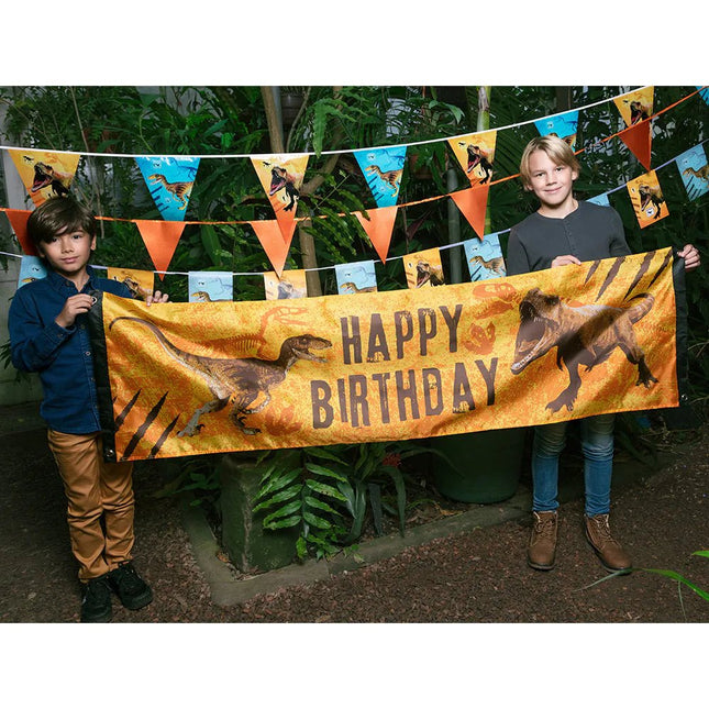 Dinosaurus Letterslinger Happy Birthday 2m van Boland koop je bij Partywinkel
