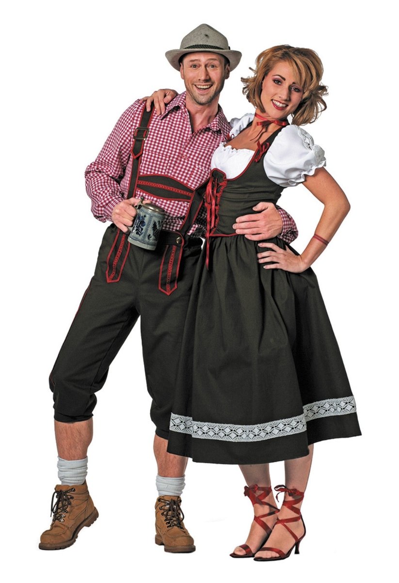 DUHGBNE Dirndl Dames Collectie Schort En Blouse Oktoberfest Jurken Dirndl Jurk Midi Dirndl Voor Oktoberfest Driedelig Zwart Elegante Klederdrachtjurk, Groen, XL