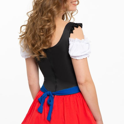 Dirndl Jurk Oktoberfest Rood Blauw Schort van PartyXclusive koop je bij Partywinkel