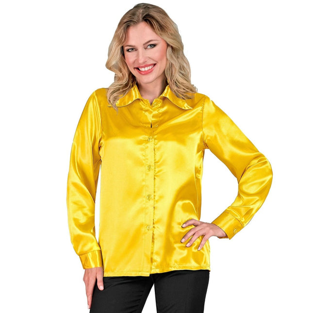 Disco 70S Blouse Geel van Widmann koop je bij Partywinkel