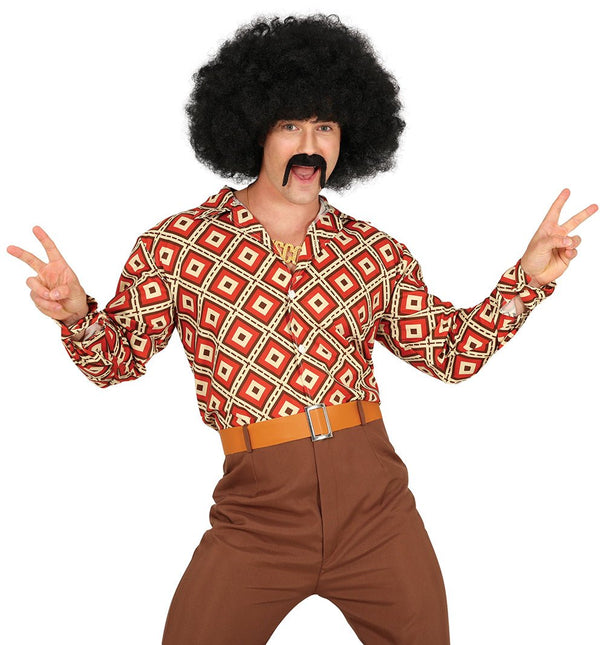 Disco 70S Blouse Heren Ruiten van Fiestas Guirca koop je bij Partywinkel