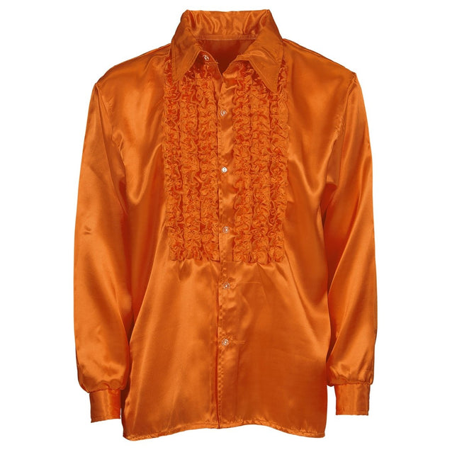 Disco 70S Blouse Oranje Heren van Widmann koop je bij Partywinkel