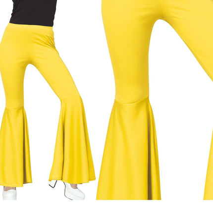 Disco 70S Broek Geel Dames van Fiestas Guirca koop je bij Partywinkel