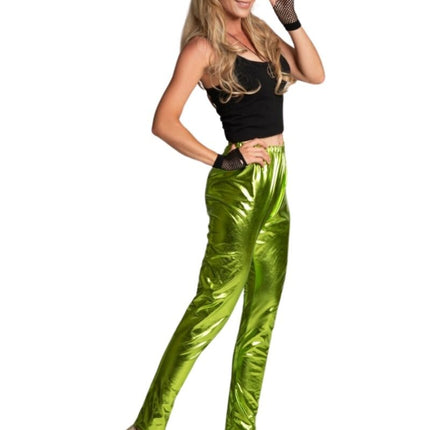 Disco 70S Broek Groen Metalic van Partychimp koop je bij Partywinkel