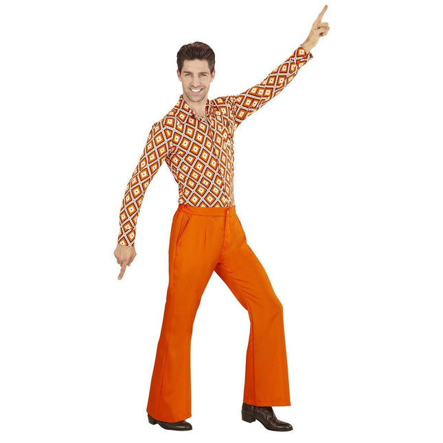 Disco 70S Broek Oranje Heren van Widmann koop je bij Partywinkel