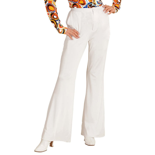 Disco 70S Broek Wit Dames van Widmann koop je bij Partywinkel