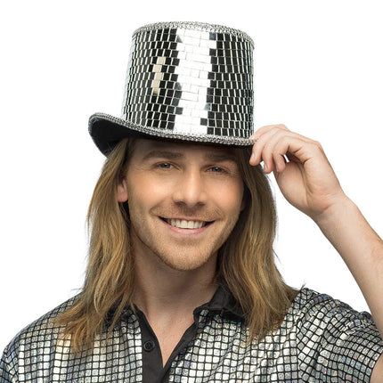 Disco 70S Hoed Zilver Discobal Look van Boland koop je bij Partywinkel