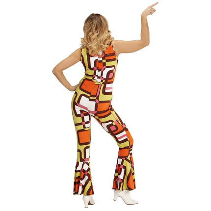 Disco 70S Jumpsuit Groen Oranje Dames van Widmann koop je bij Partywinkel