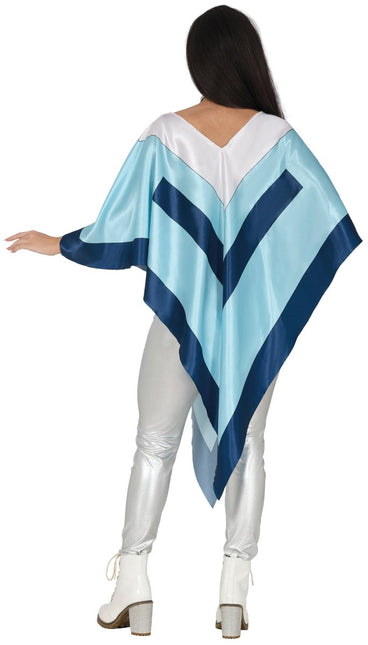 Disco 70S Poncho Blauw Dames van Fiestas Guirca koop je bij Partywinkel