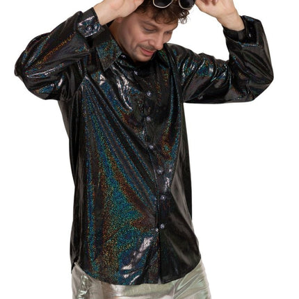 Disco 70S Shirt Zwart Heren van Partychimp koop je bij Partywinkel