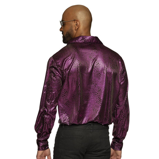 Disco Blouse Heren Paars van Boland koop je bij Partywinkel