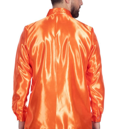 Disco Blouse Ruches Donkeroranje van Wilbers & Wilbers koop je bij Partywinkel