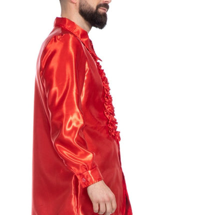 Disco Blouse Ruches Rood van Wilbers & Wilbers koop je bij Partywinkel