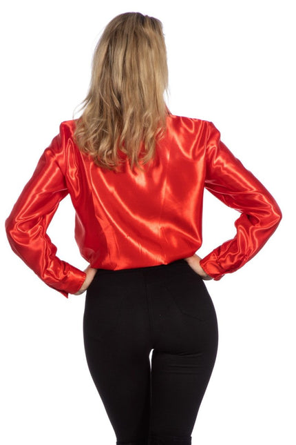 Disco Blouse Ruches Rood van Wilbers & Wilbers koop je bij Partywinkel