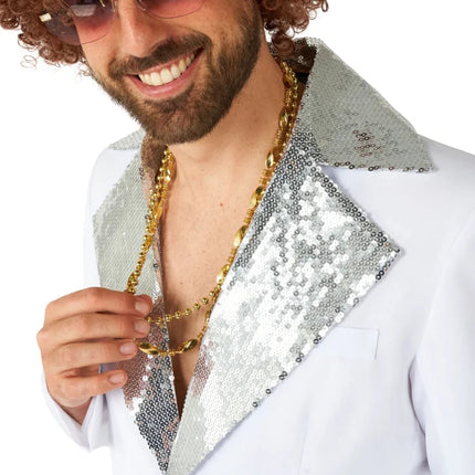 Disco Kostuum Heren Wit 2-delig van OppoSuits koop je bij Partywinkel