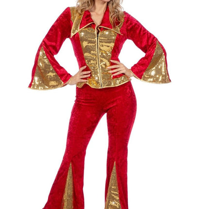 Disco Pak Rood Goud Dames Glitter 3 delig van Wilbers & Wilbers koop je bij Partywinkel