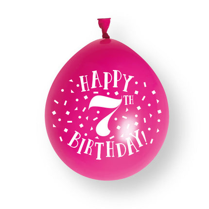 10 stuks Happy 7th Birthday 23cm latex ballonnen