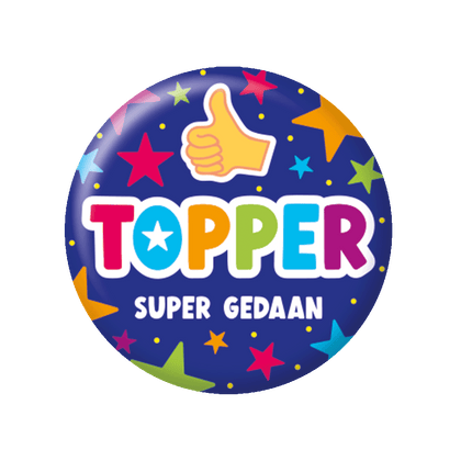 Donkerblauwe Button Topper 5,5cm van Paper Dreams koop je bij Partywinkel