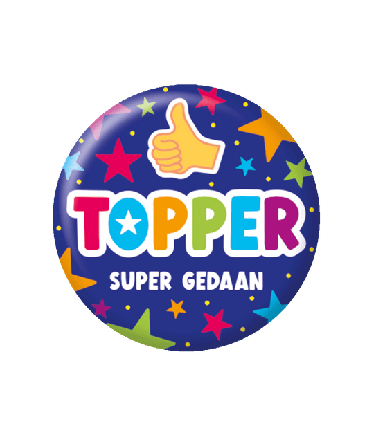 Donkerblauwe Button Topper 5,5cm van Paper Dreams koop je bij Partywinkel