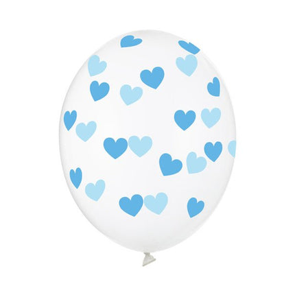 Doorzichtige Ballonnen Blauwe Hartjes van Partydeco koop je bij Partywinkel