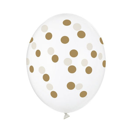 Doorzichtige Ballonnen Gouden Stippen van Partydeco koop je bij Partywinkel