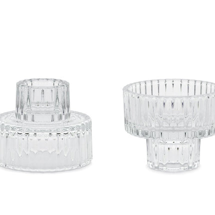 Doorzichtige Kaarsenhouder 6,5cm 2st van Partydeco koop je bij Partywinkel